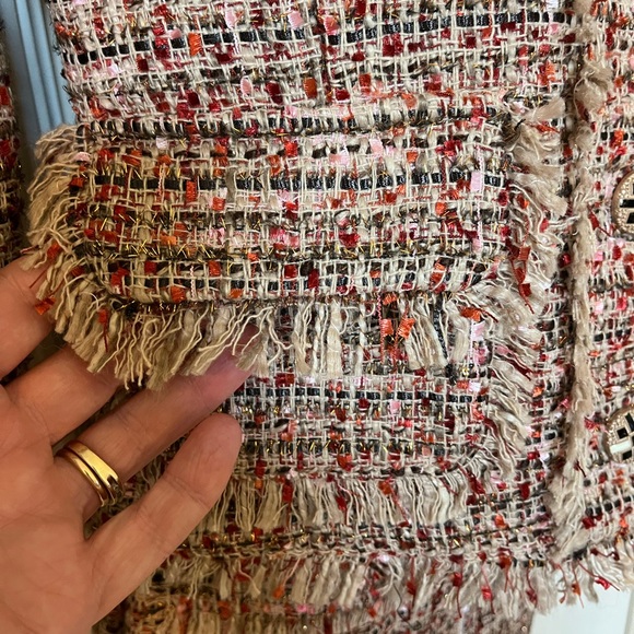 5040-MTT Two Piece  Womens Multi Color Tweed Button Front Jacket & Skirt Sz XS - Picture 5 of 14